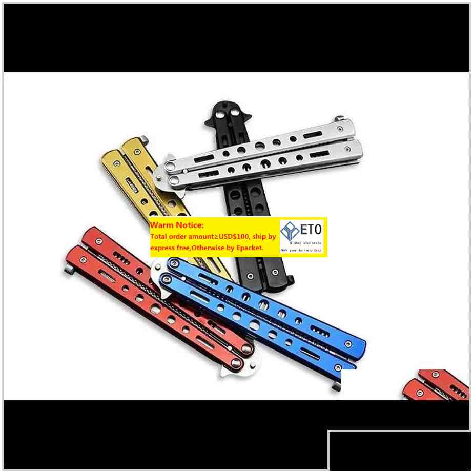 Hair Brushes 100Pcs Fashion Delicate Pro Salon Stainless Steel Folding Training Butterfly Practice Style Knife Comb Tool Jwgde Djlet D Dhlvu 369 LL