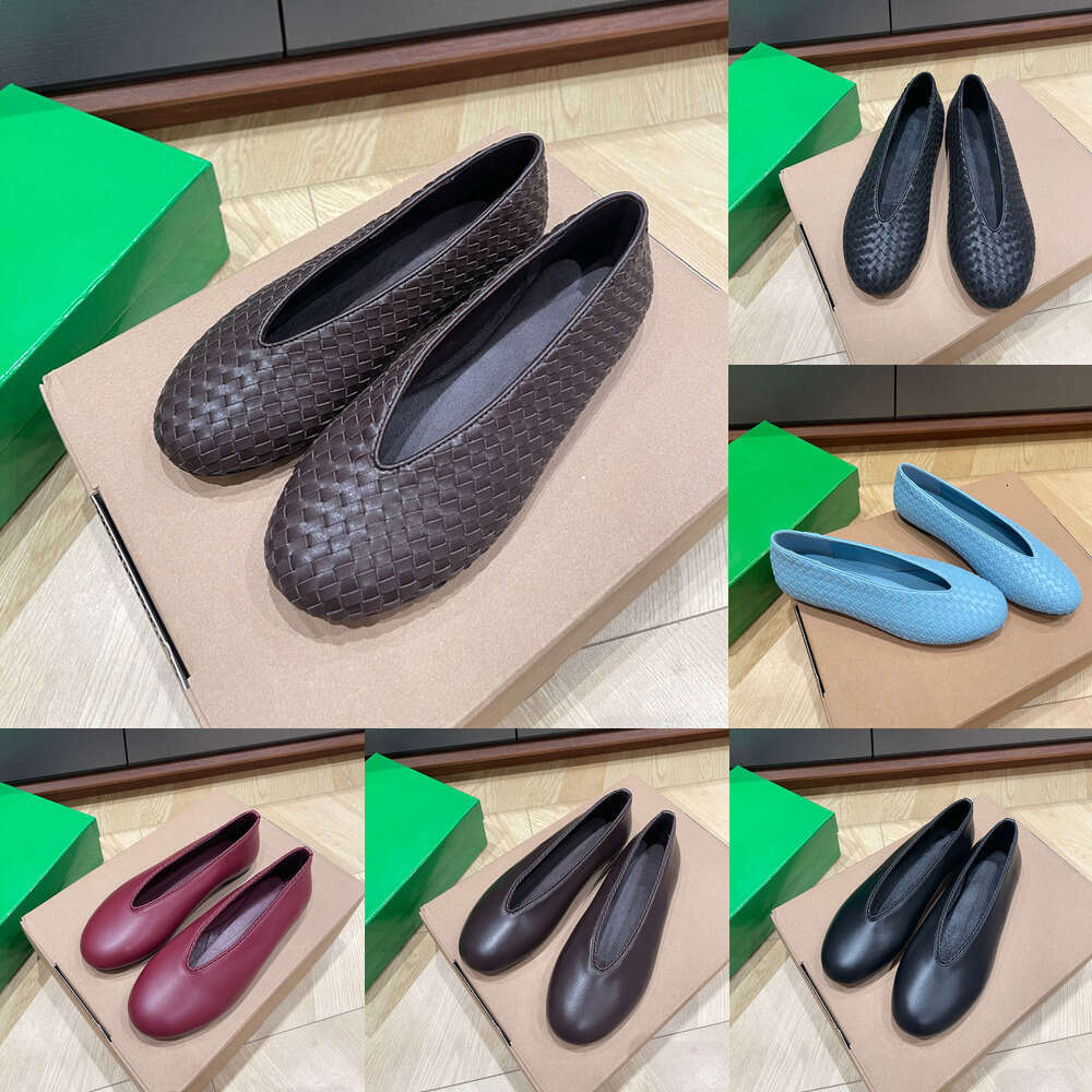 High quality Luxury mary jane designer loafer Classic Round-toe Weaving genuine Leather Loafer Flat heel dress slip on womens Vacation Driving Walking shoes