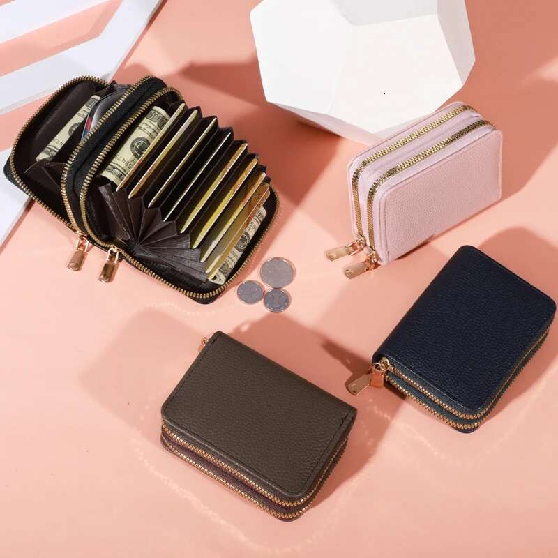 Women Short Style LycheePattern Fashion Large Capacity Multi CaroSlot Coin Purse With Zipper designer wallet