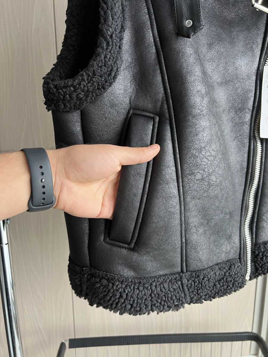Womens Faux Fur Leather Jacket with Taffeta Lining - 2024 New Product Teddy Fur Collar Warm Leather Jacket for WomenT251128