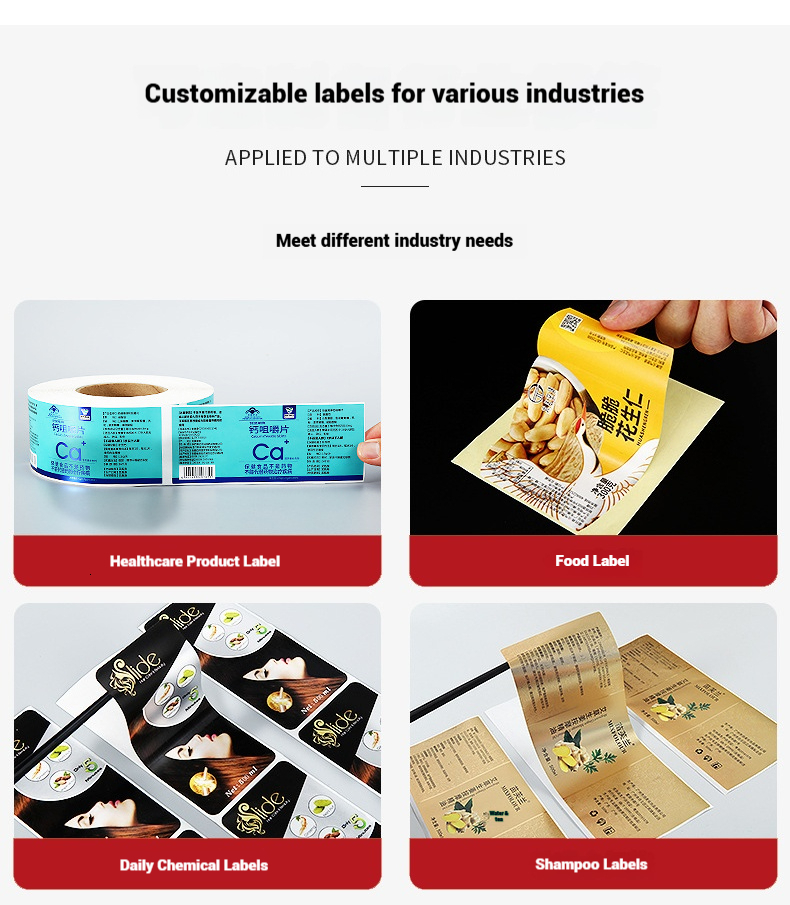 Custom Double-Sided Printing Adhesive Mineral Stickers Shampoo Beverage Water Liquor Label Roll Labels