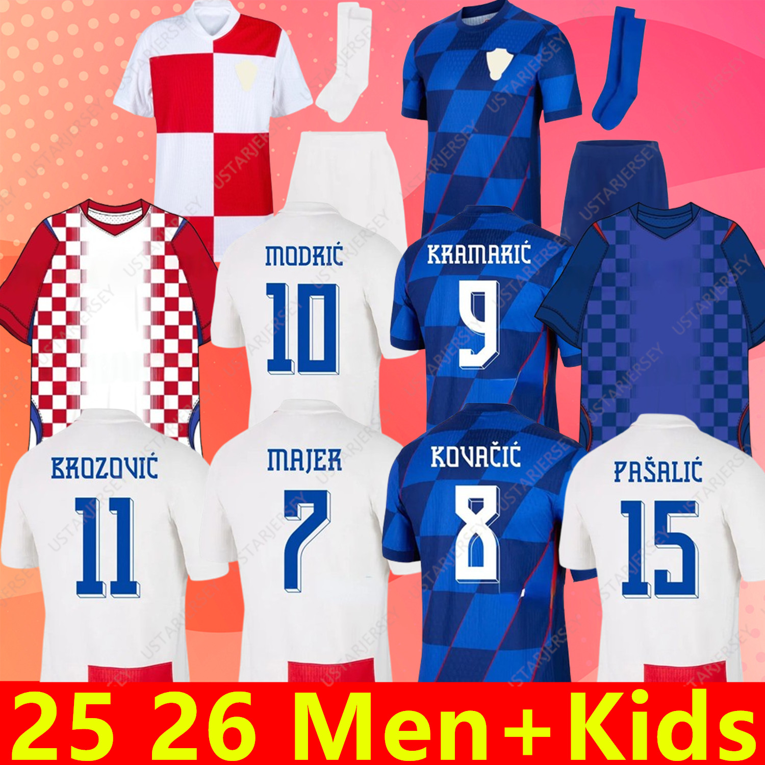 2025 2026 Croacia MODRIC World Cup soccer jerseys national team MANDZUKIC PERISIC KALINIC 25 26 Croatia football shirt KOVACIC Rakitic Kramaric Men Kids Kit uniform