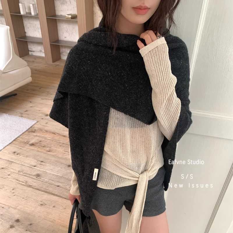 Janese 100 Wool Long Triangle Scaf Elegant Oversized Women Big Shl Knited Scarves Popular trip Party Scarf 180cmXJ251128