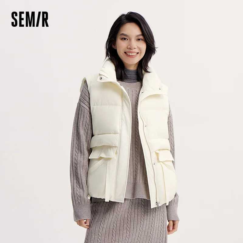 Semir Cotton Vest Women Waterproof Solid Versatile Oversize 2025 Winter New Stand Collar OuterwearT251128