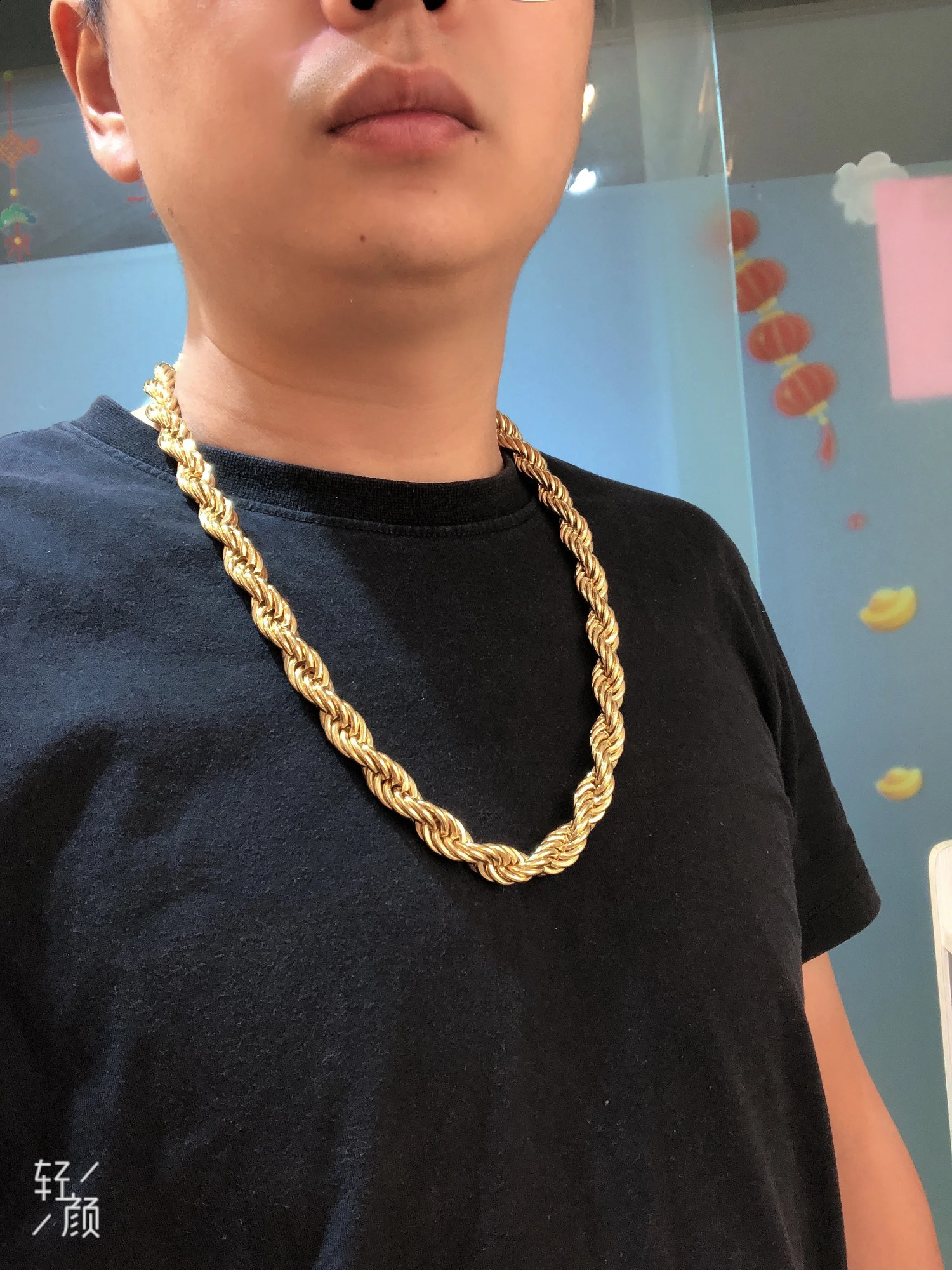 Adixyn Jewelry Gold Color Plated 12mm Wideth 60cm 70cm Length Big Rope Necklace For Men Women Guaantee Hiphop Chain 250427