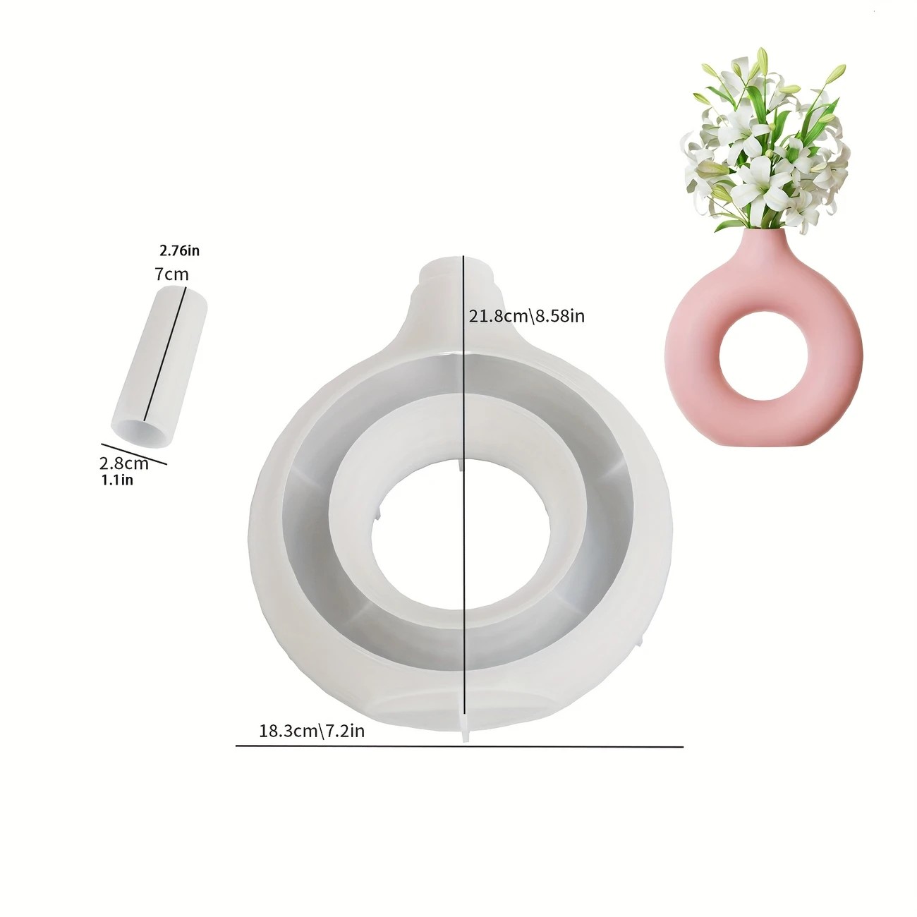 Nordic-Inspired European Style Oval Silicone Mold for Handmade Decorative Gypsum Vases