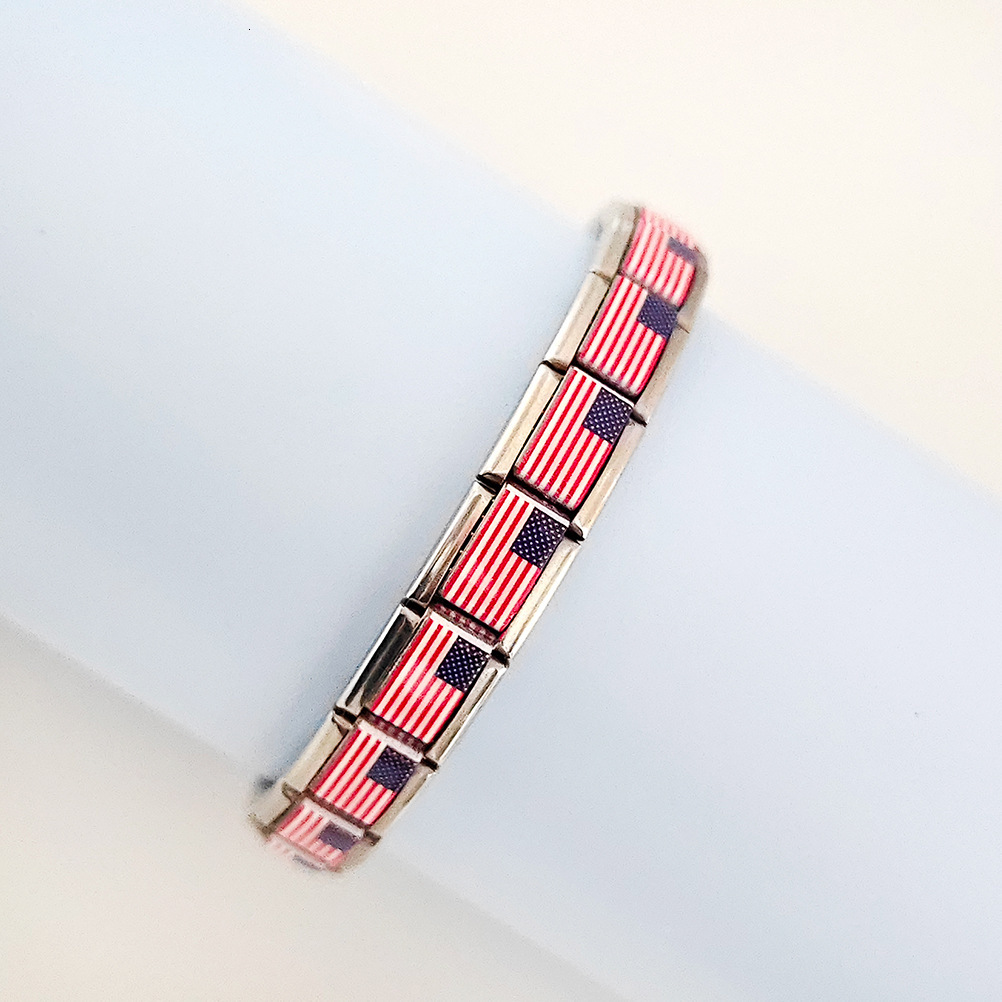 Italian module titanium steel DIY pattern free splicing detachable bracelet strap niche
