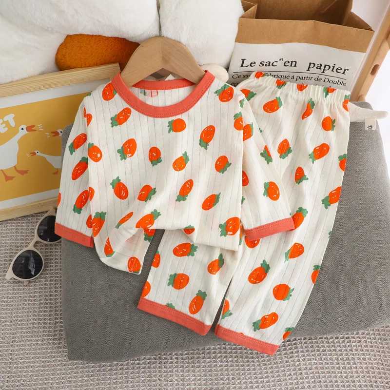 Cute Bear Print Baby Clothing Set Children Long Sleeve Pants Two Pieces Suit Kids Cotton Pullover Top Tee Girl Boy Casual H260403