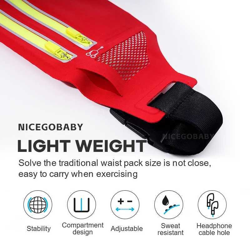 Sports waist pack Multi-functional outdoor running mobile phone mens and womens fitness waterproof invisible pocket ultra-thinT251128