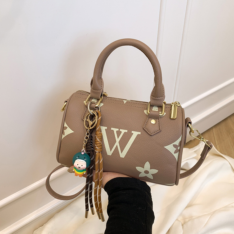 Trendy 2025 Retro Monogram Print Crossbody Bag - Womens Fashion Square Shoulder Purse with Premium Floral Patterns, Multi-Functional Day-to-Night Hand