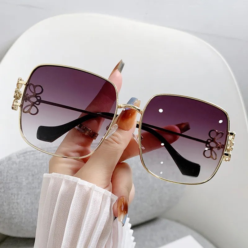 Designer sunglasses loevves sunglasses square large frame butterfly sunglasses women's trendy hollow sunglasses luxury fashion women's sun protection sunglasses