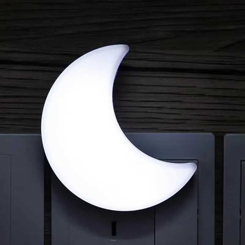 LED Moon Night Lights/Wall Lamp Cute Mini EU/US Plug Lights For Children Room Bedroom Living Room Decoration Lighting Night Lamp M251128