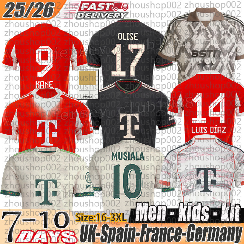 Deutscher Meister 25 munich jersey Kane shirt Luis Diaz OLISE Kingsley Coman Musiala Soccer Jerseys kimmich jersey bayernmunich 25 26 kids kits Oktobe