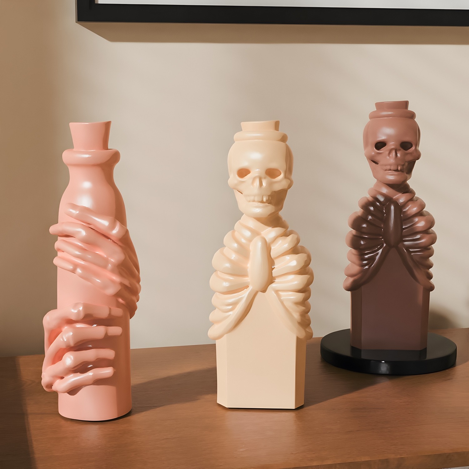 Bone Hand-wrapped Vase Silicone Mold Head Bottle Cement Gypsum Resin Casting Mold, Halloween Home Decoration Ornament