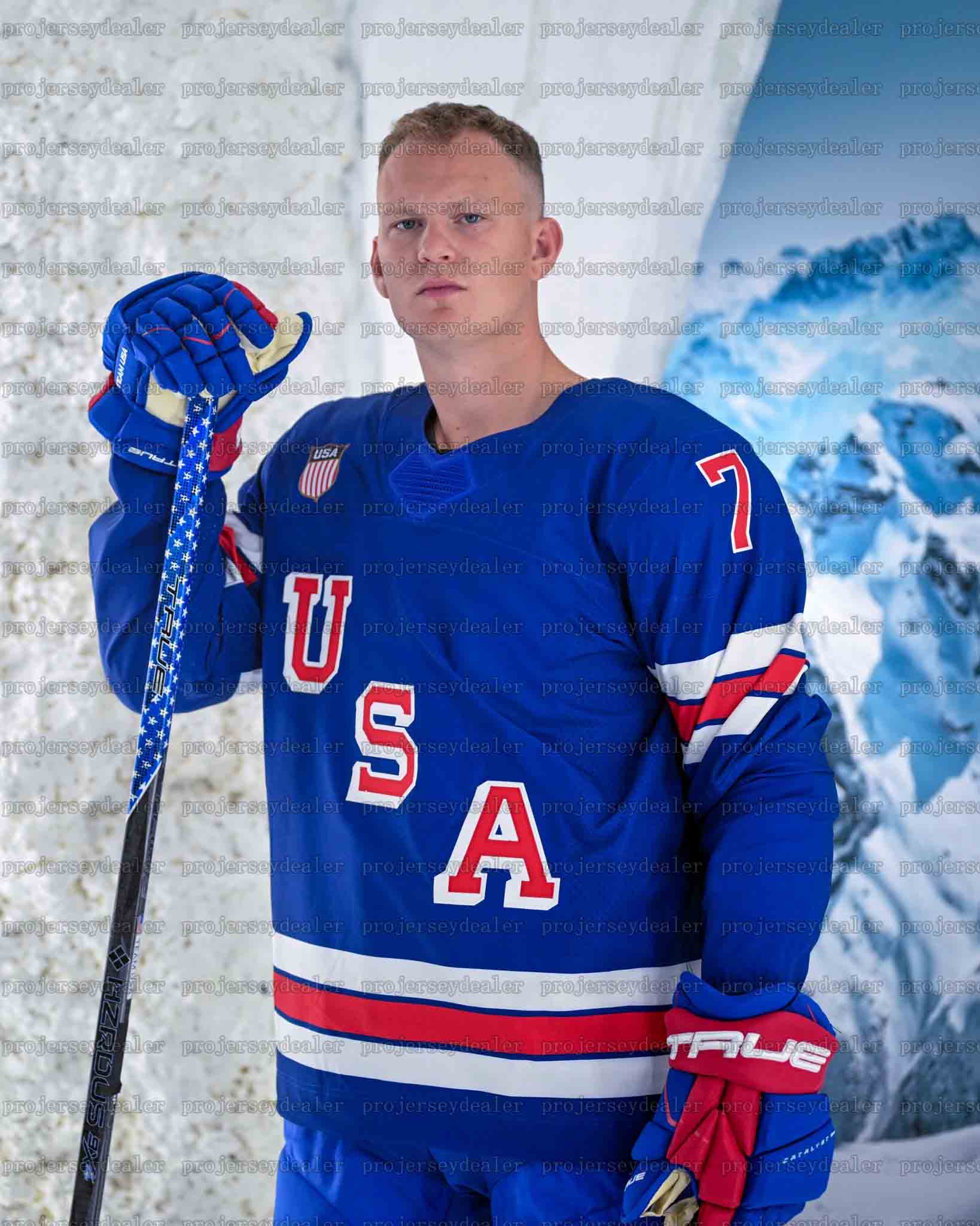 01 Team USA 2026 Winter Olympices Hockey Jersey J.T. Miller Matthew Tkachuk Jason Robertson Larkins Tage Thompson Cole Caufield Jack Eichel Clayton Keller Custom