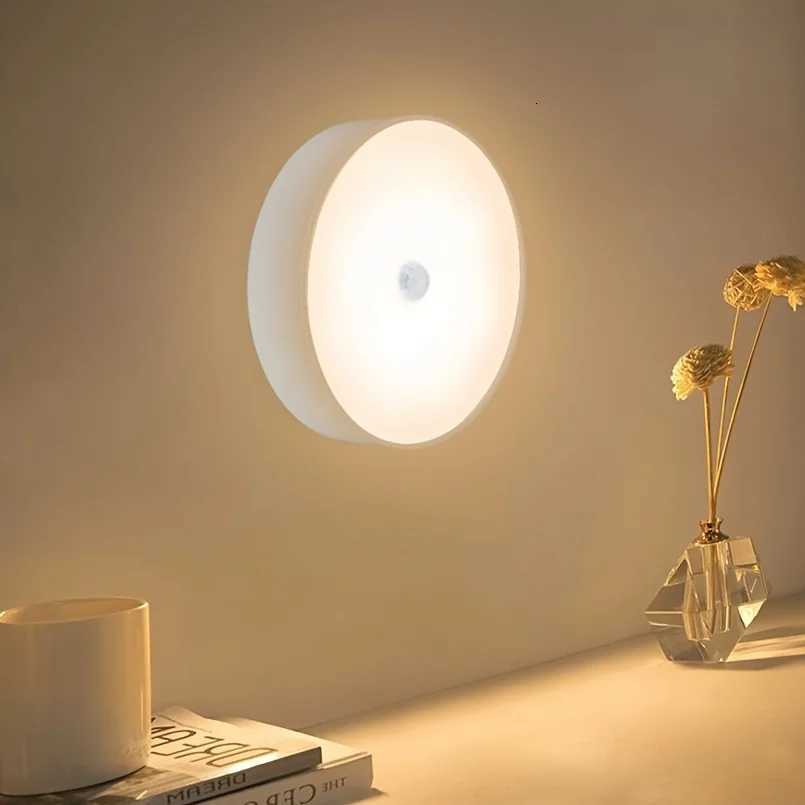 1pc Motion Sensor Night Light - Wireless LED Detector Lamp for Bedroom Staircase Closet and Room Decor- M251128