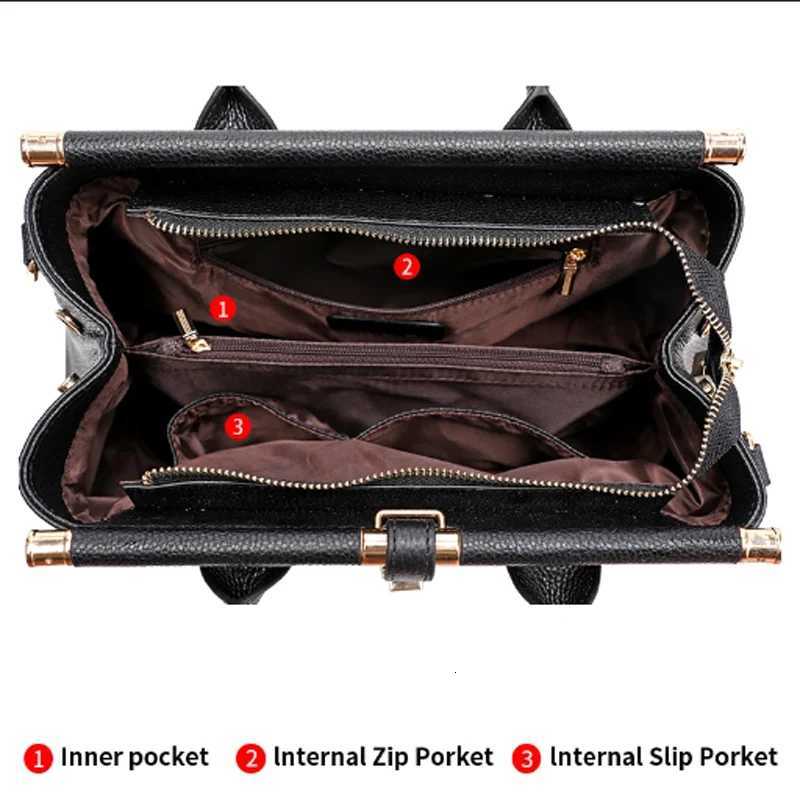 Trendy Cowhide Handbag with Crocodile Pattern on the Surface for Women Large Bag Designer Shoulder Bags Black Purses K251128