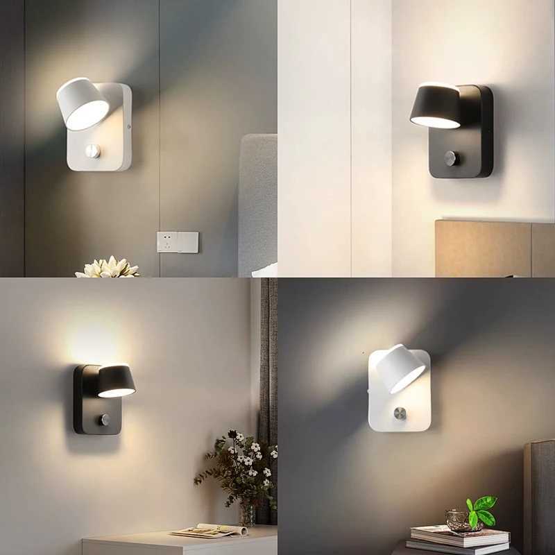 350 Degrees Adjustable LED Wall Light Aluminum Indoor Sconce Lamps Bedside Reading Lamp 10W Bedroom Light Home Decor Luminarie M251128
