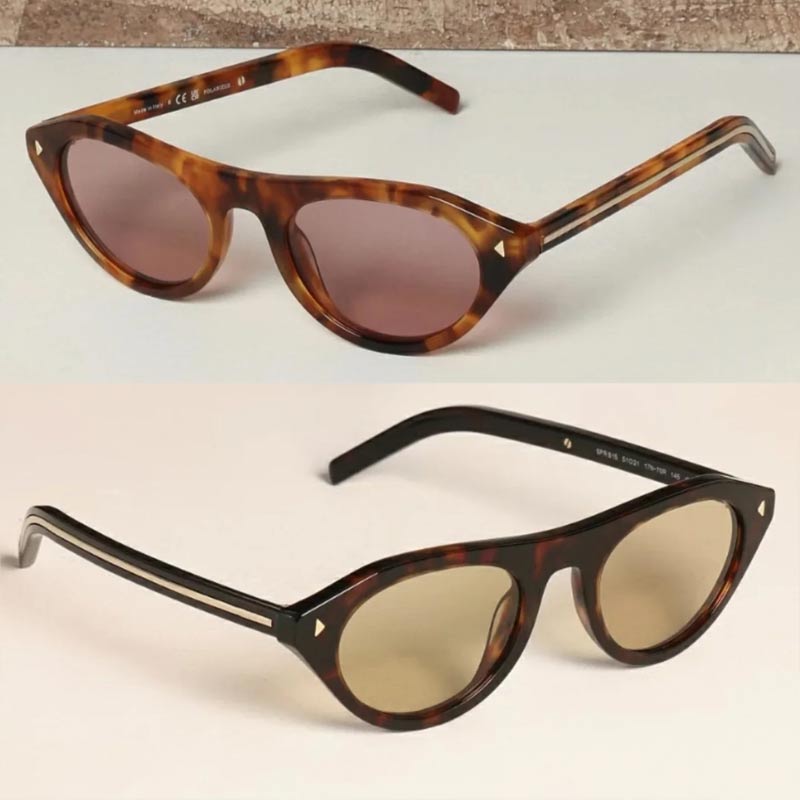 Designer Women Sunglasses SPRB15 Iconic Metal Plaque Briarwood Tortoiseshell Acetate Frame Crystal Lenses 100% UVA/UVB Protection Retro Casual Womens Glasses