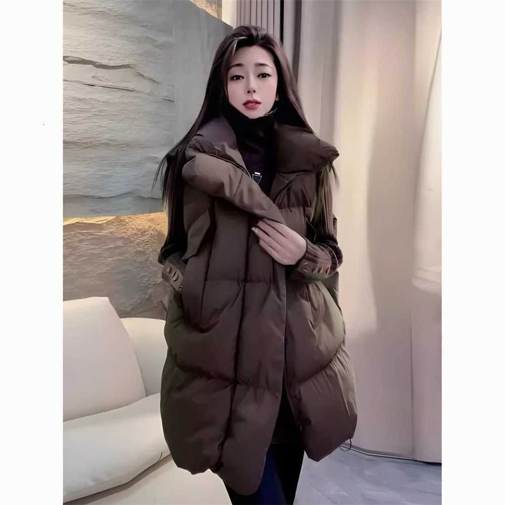 Fashion Stand-up Collar Casual Down Sleeveless Vest Autumn Winter New Korean Womens Vintage Warm Cotton WaistcoatT251128