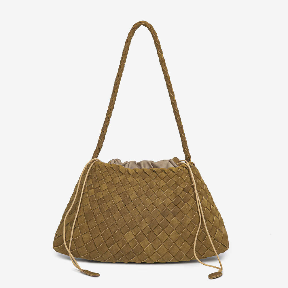 New Handmade Woven Single Shoulder Underarm Autumn Winter Matte Small Boat Bag French Retro Basket Mother Handbag