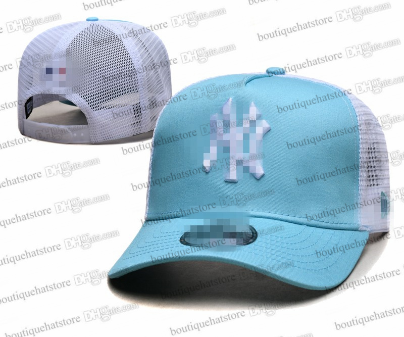 Designer Baseball Adjustable Hat Men Brown Color A-Frame Sport Snapback Caps Spring Training trucker cap Curved Brim Mesh New York letter Bone Chapeau Ap29-16