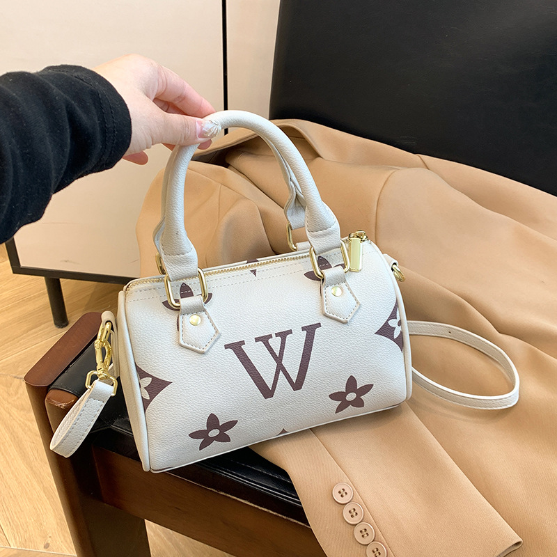 Trendy 2025 Retro Monogram Print Crossbody Bag - Womens Fashion Square Shoulder Purse with Premium Floral Patterns, Multi-Functional Day-to-Night Hand