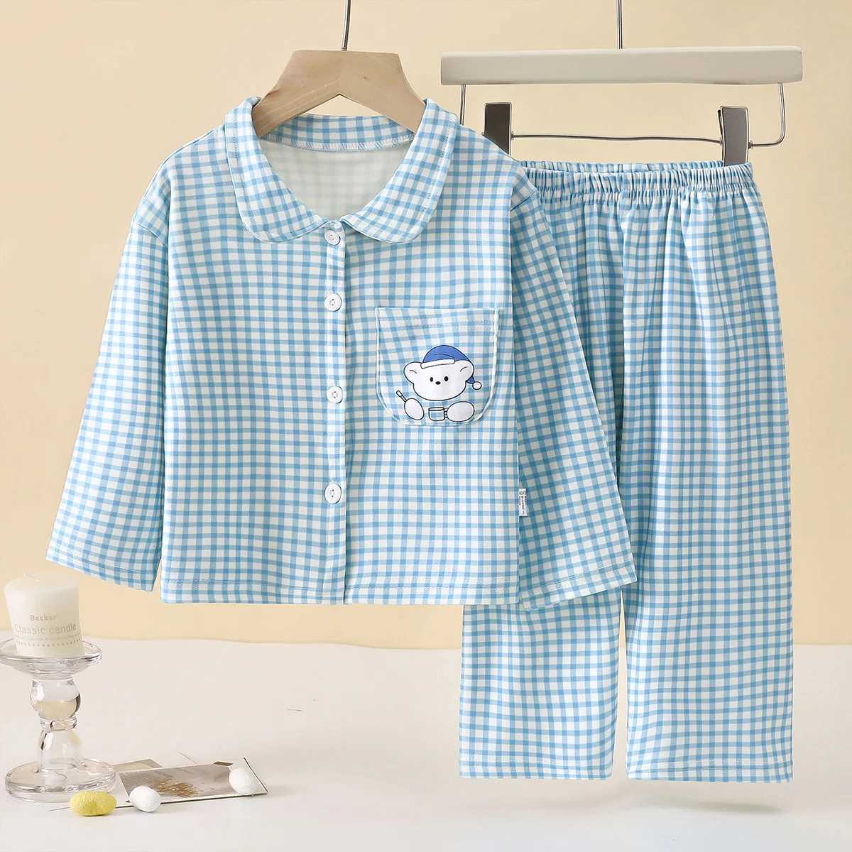 Kids Pajamas Suits Cute Animal Long Sleeve Night Wear Girls Boys Gift Homewear H260403