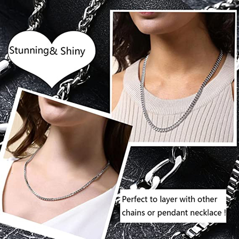 Xinghe 6 types of stainless steel Cuban Figaro square Ro wheat chains, and matching chains