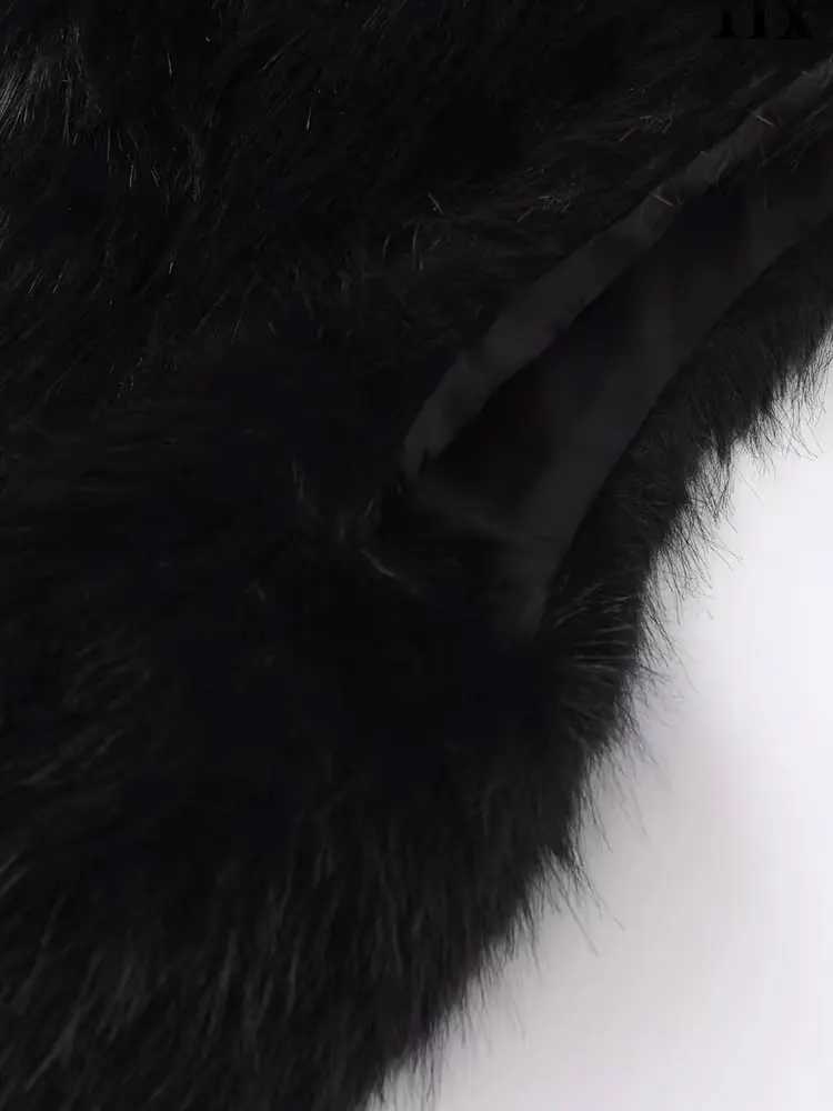 Womens Faux Fur Cropped Waistcoat O Neck Sleeveless Female Outerwear Chic Tops FashionT251128