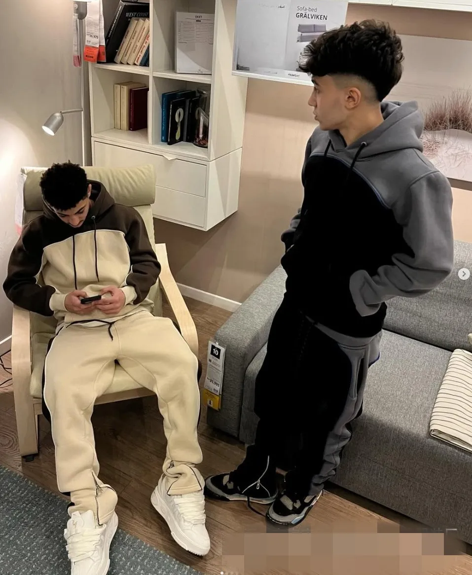 Men's tracksuit designer Loose Sporty hoodie Sweatshirt Embroidered Logo Lettering Women Casual Splice Luxury pants sweatpants zipper patchwork coat