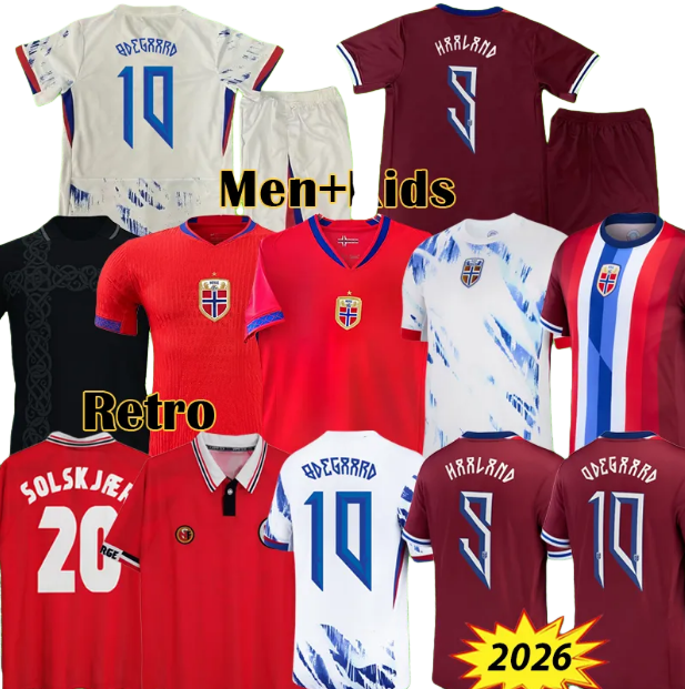 Norway 2026 2025 Soccer Jersey Haaland Odegaard STRAND LARSEN sorloth BERG AJER NUSA 24 25 national SOLSKJAER 1998 2000 Vintage Norway Retro