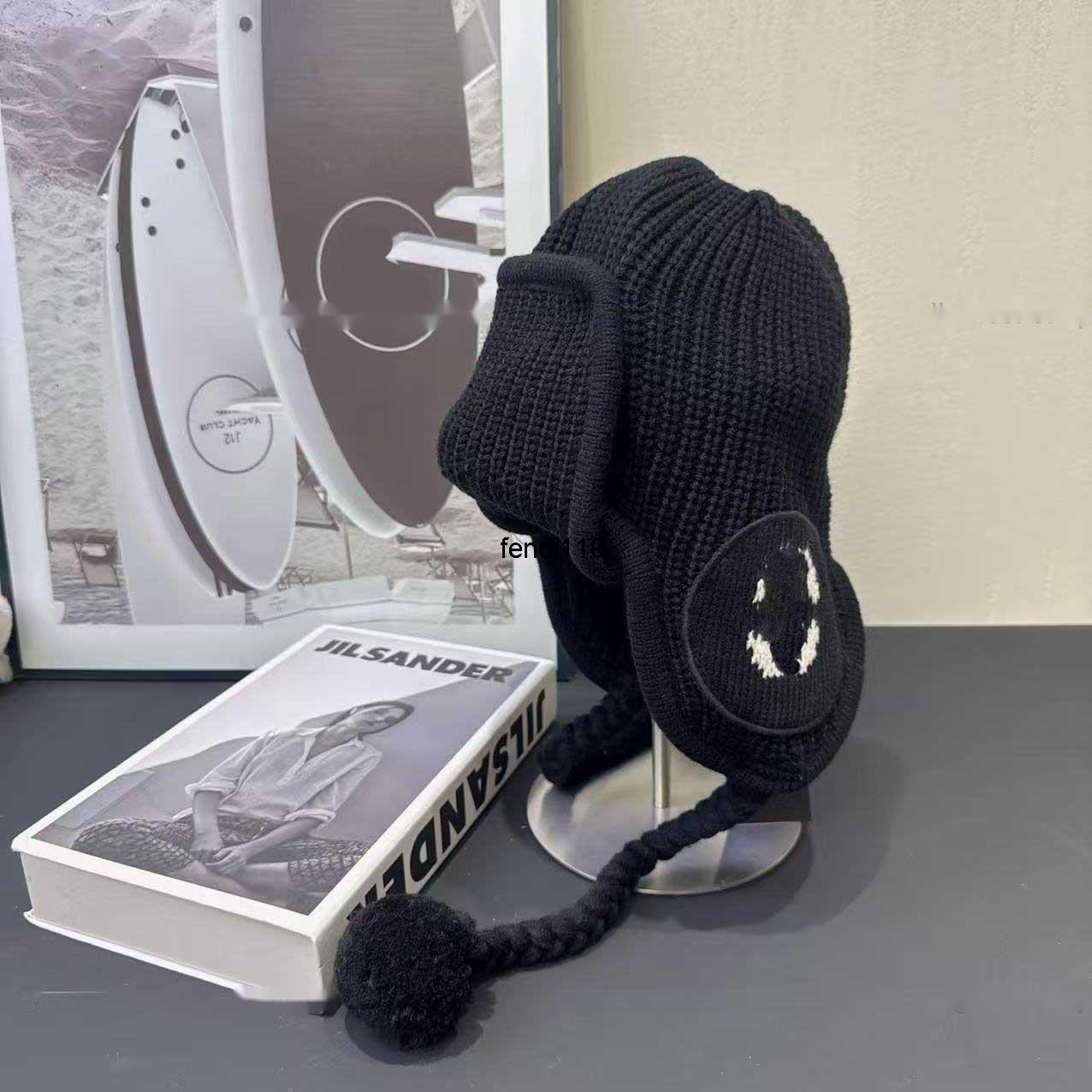 Beanie/Skull Caps Caps Hats Knitted Hat Earmuff Women Winter Balaclava black Hood Scarf windproof cc knitted cap casual sweet warm skiing caps with fur ball