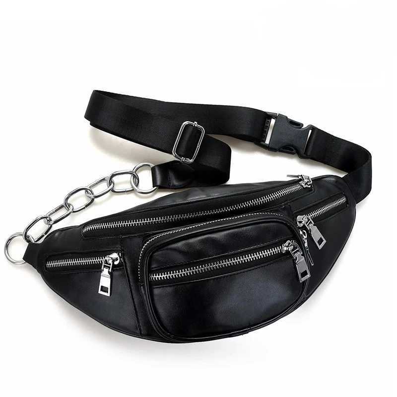 Women chest Pack Punk Bag Solid PU leather handbag Womens Belt Waist Bag Women Waist Pack cell phone BagsT251128