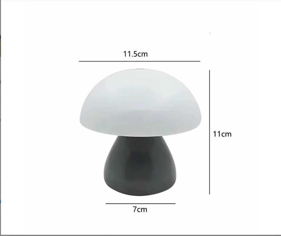 Mushroom LED Table Lamp Touch Dimming USB Charging Night Light for Bedroom/Desk/Coffee Bar Decorative Ambient Night Lighting M251128