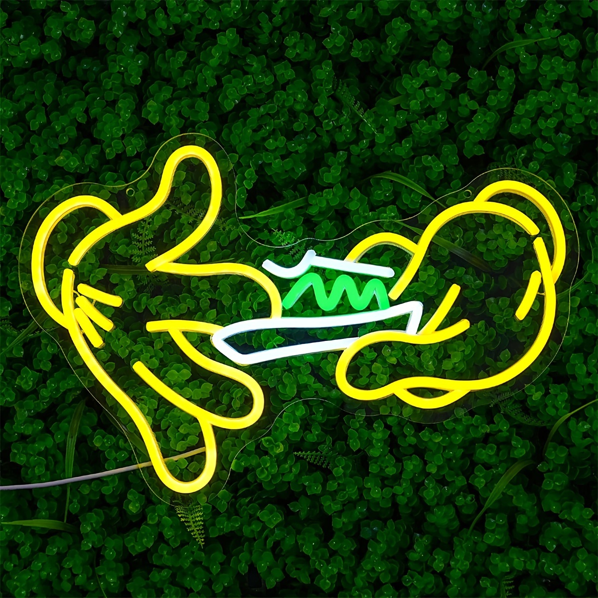 Holding Neon Sign for Wall Decor Glove Neon Light Green Leaf LED for Bedroom Living Room Shop Mall Supermarket Bar Man Cave Decoration
