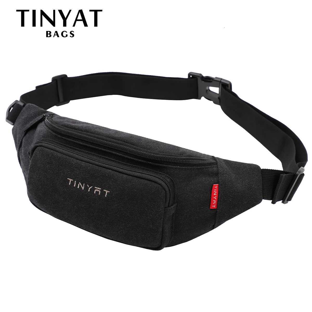 TINYAT Mens Waist Pack Bag Casual Man Canvas Shoulder Fanny Packs Women Belt Bag Pouch For Money Phone Banana Bum Gym BagT251128