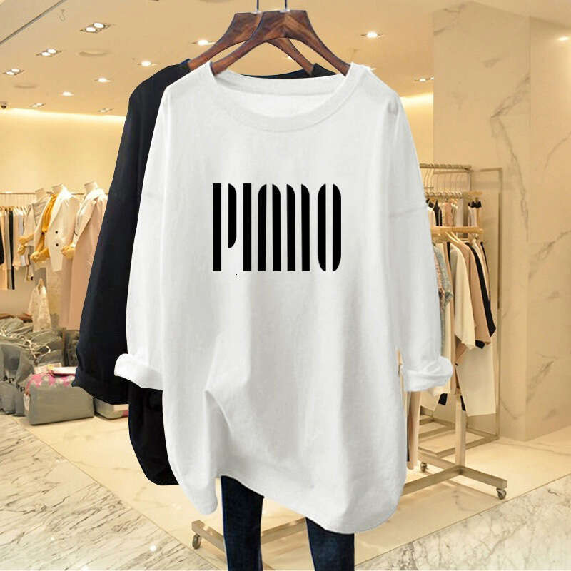 Long Sleeve T-Shirt Graffiti Vibrant Top Autumn Winter Hong Kong Style Pure Cotton Thickened Thermal Couple's Base Shirt For Men And Women