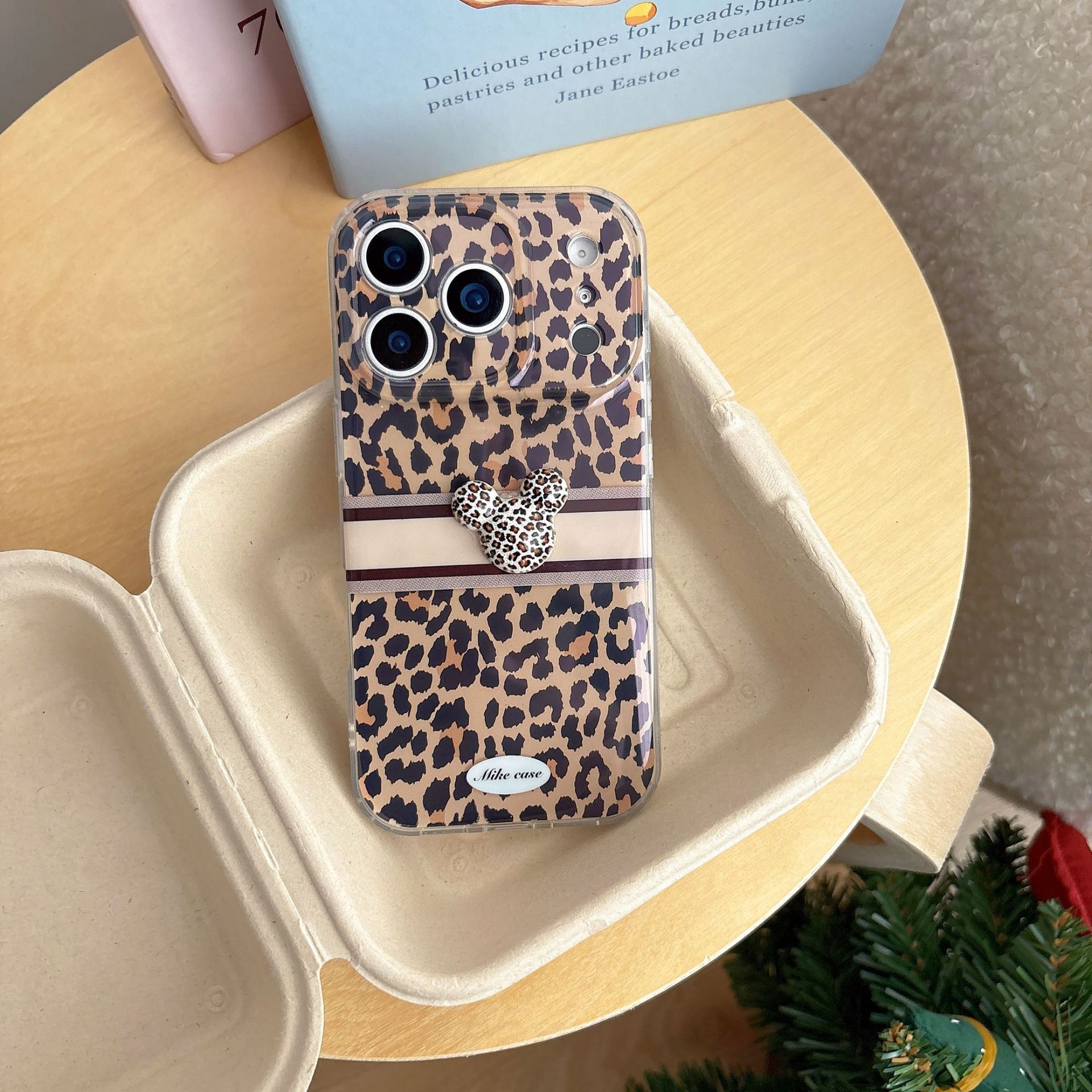 Leopard Print Bow Phone Case iPhone 17 Pro Max Compatible with Apple 16/15 Doll Lanyard Protective Case