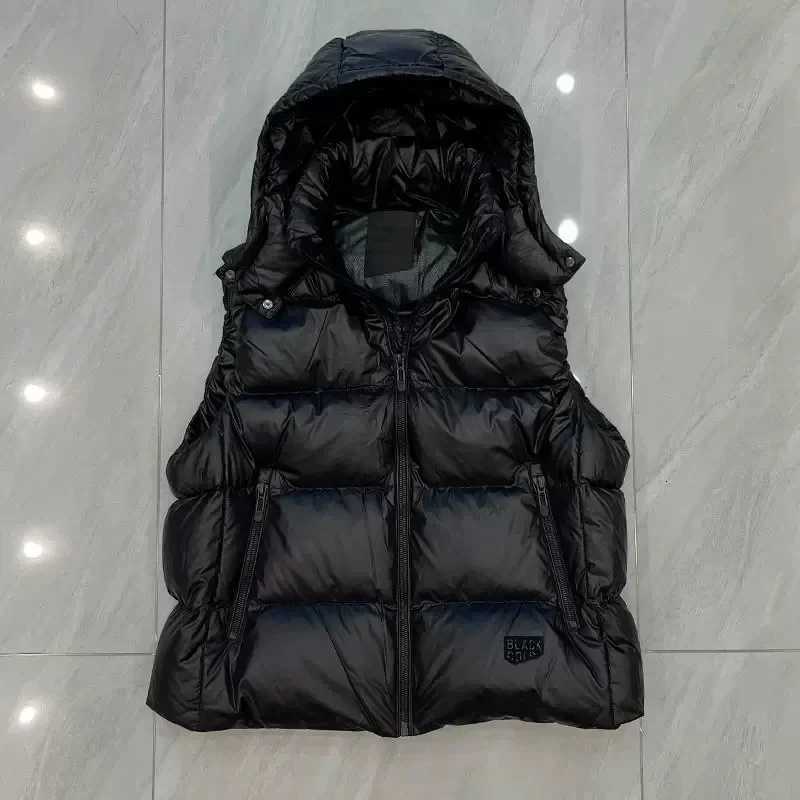 Winter Solid Hooded down Vest Womens Warm Quilted Cotton Waistcoat Thick Sleeveless Top White Duck down Coat for LadiesT251128