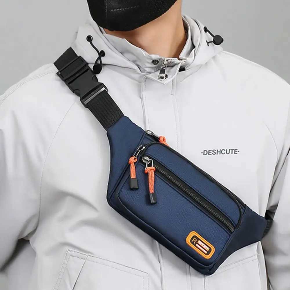 Nylon Men Waist Bag Chest Bag Large-capacity Waterproof Sport Mobile Phone Bag Outdoor Travel Anti-theft Business Cashier WalletT251128