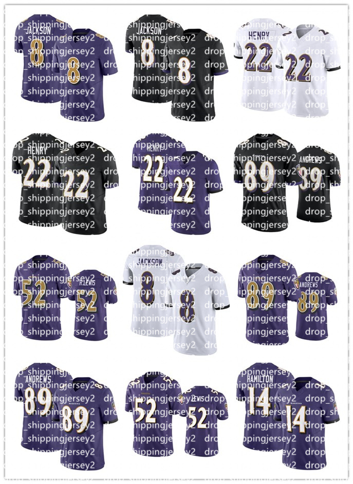 NFL Ravens Jersey Lamar Jackson Derrick Henry Isaiah Likely Kyle Roquan Smith Marlon Humphrey Trenton Simpson Odafe Oweh Justin Madubuike DeAndre Hopkins Football