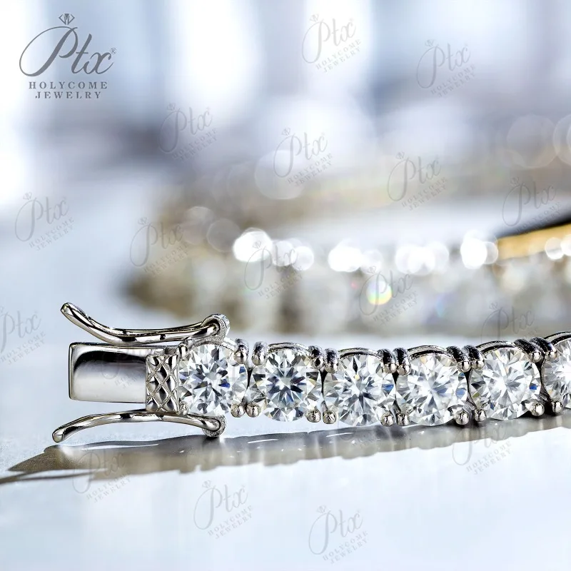 Unisex Hip Hop D VVS1 Moissanite Tennis Chain Original 925 Sterling Silver 3.0mm-6.5mm Moissanita Bracelet Necklace Hiphop Diamond Tennis Chain for Wo