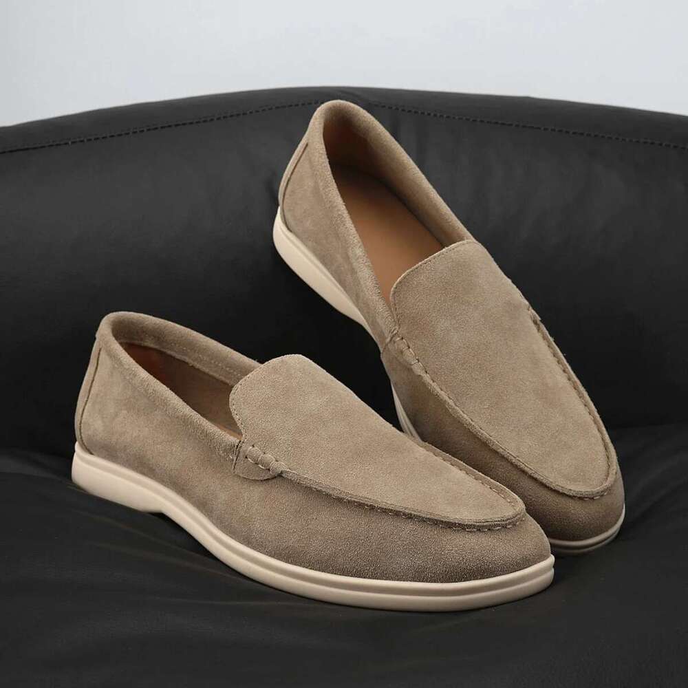 Men's Comfort Loafers, Flat Casual Slip-on Shoes, Fashion Suede Flats, Classic Round Toe Soft Leather Loafers 2025