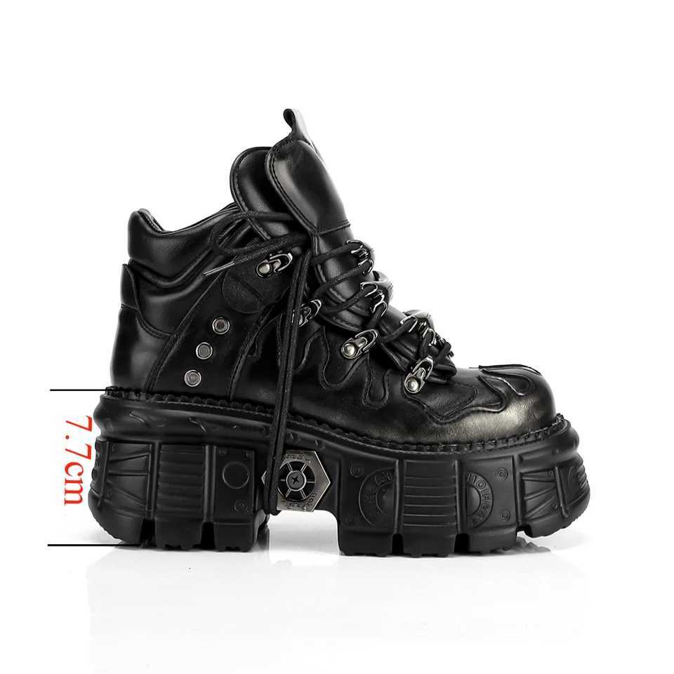 Popular Slip-On Motorcycle Style Layered Wear-Resistant Retro Spanish Short Boots Dark Metal Punk for Men and Women W251128