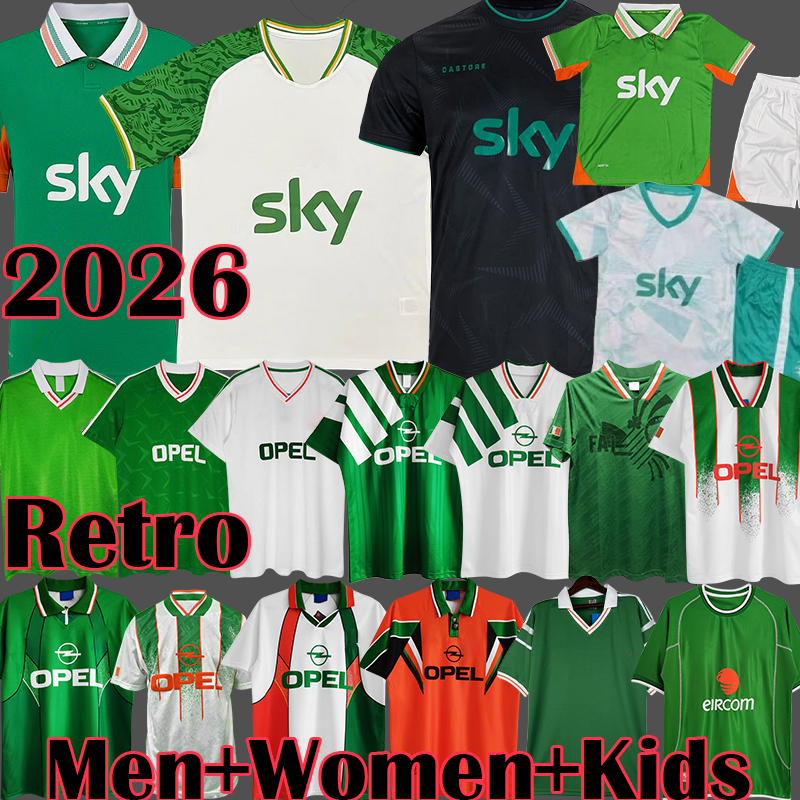 2026 Season Ireland World Cup Retro Soccer Jersey 88 90 92 94 96 kit vintage Soccer Gear Men Kid 1990 Anniversary Sets PARROTT IDAH KENNY AZAZ SCALES McCLEAN McGRATH