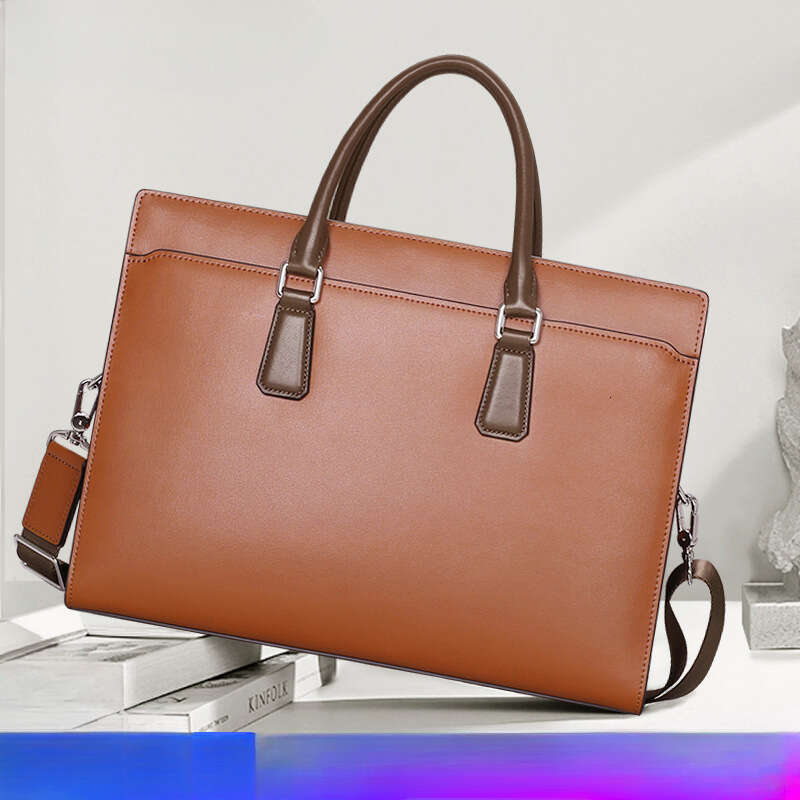 Luxury Bags Designer New Tote Leather Anti-Theft Code Lock Laptop Shoulder Bags Briefcase Top Cowhide Business Men's Cross Body