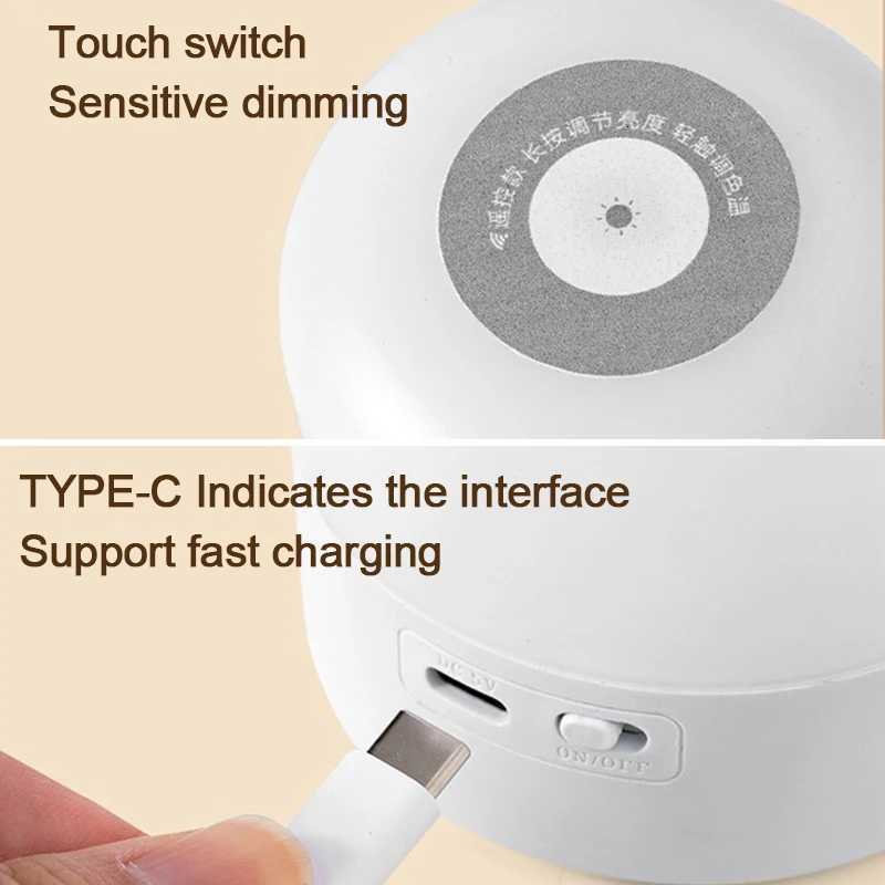 Led Night Lights Bedside Dimmable Charging Desktop Night Lamps Bedroom Bedside Lighting Decoration Touch Led Reading Table Lamp M251128