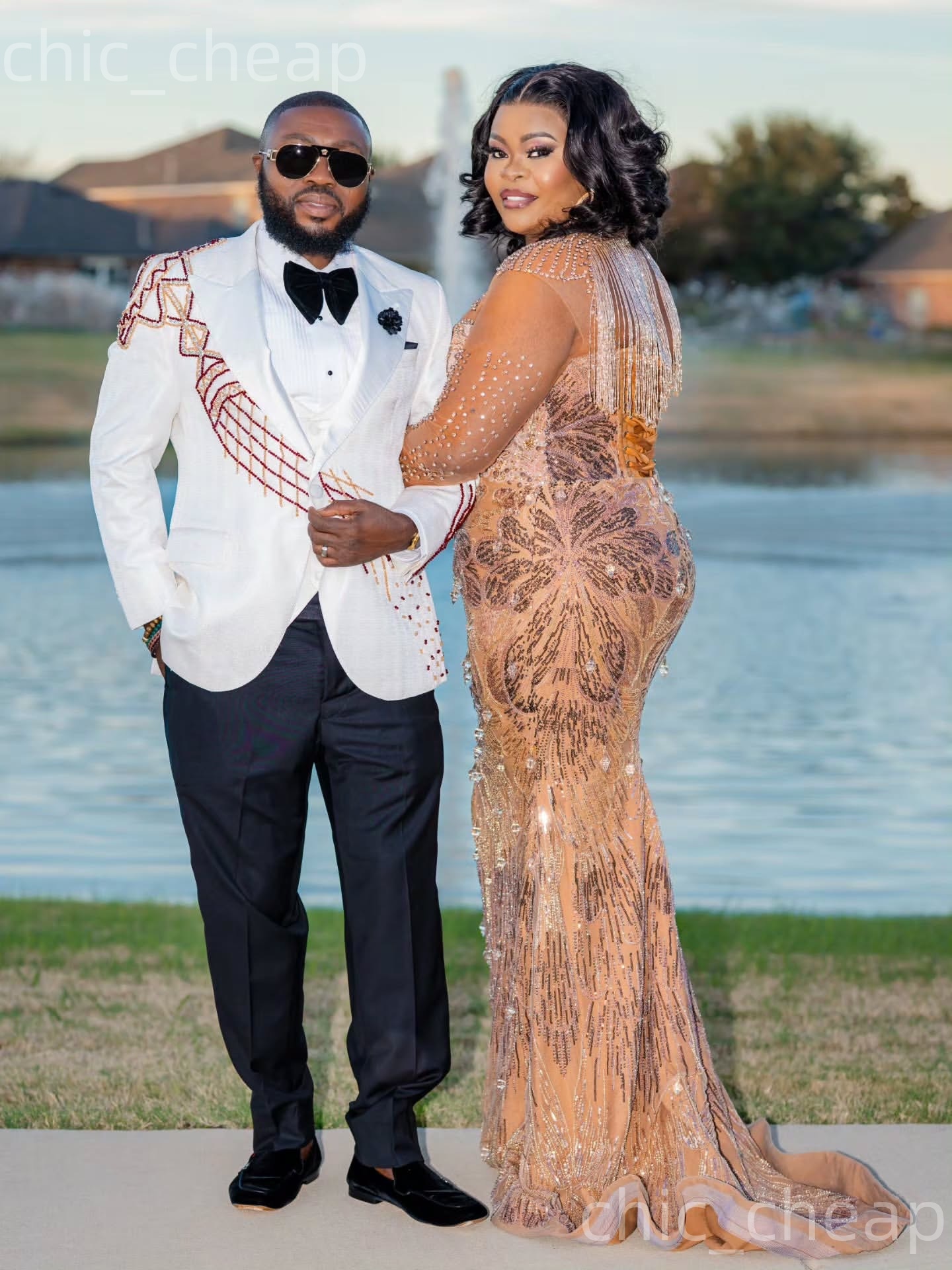 Aso Ebi Champagne Mermaid Prom Dresses 2026 Rhinestones Illusion Evening Formal Party Second Birthday Engagement Gowns Plus Size Dress For Special Occ