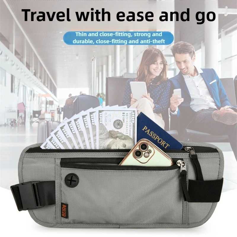 RFID Blocking Waterproof Sport Travel Phone Money Belt Bag Fanny Packs Men Women Hidden Wallet Passport Holder Bag Big CapacityT251128